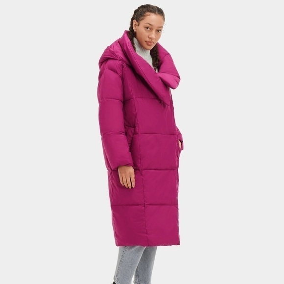 NWT Ugg Catherina Puffer Oversized Wild Violet Purple Coat Size Medium - Picture 2 of 12